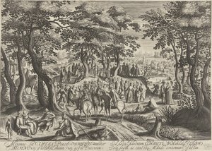 Vaftizci Yahya kalabalığa iyi haberi duyuruyor by Hendrick Hondius (I)