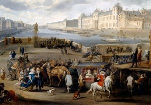 Henri IV köprüsünden alınan Louvre ile Paris manzarası