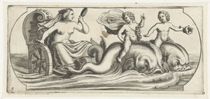 Bir araba üzerinde Amphitrite Nouveau Livre des Dieux et Deeßes De la Marine Bouckje Deniz Tanrıları ve Tanrıçaları (dizi başlığı)