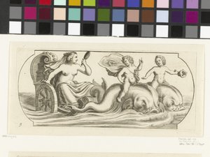 Bir araba üzerinde Amphitrite Nouveau Livre des Dieux et Deeßes De la Marine Bouckje Deniz Tanrıları ve Tanrıçaları (dizi başlığı)