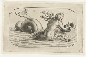 Üst vücudu erkek olan denizatı Nouveau Livre des Dieux et Deeßes De la Marine Bouckje Deniz Tanrıları ve Tanrıçaları (dizi başlığı)