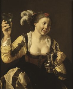 Bardak Tutan Bir Kız, 1620 dolayları by Hendrick ter Brugghen