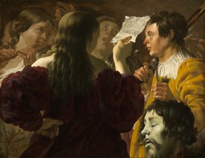 David İsrailli Kadınlar Tarafından Övüldü by Hendrick ter Brugghen