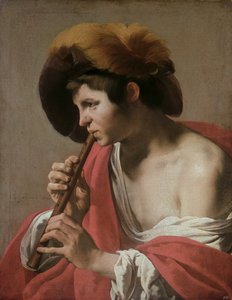 Bir Kaydedici Çalan Düzenbaz, 1621 by Hendrick ter Brugghen