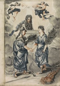 William III, Bilgelik ve Barış arasındaki ittifakı yönetiyor by Hendrick van Beaumont