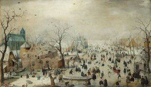 Patenciler ile Kış Manzarası. c.1608 (panelde yağ)