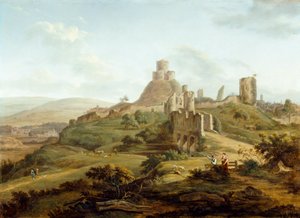 Launceston Kalesi'nin güneyden görünümü