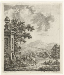 Bir kuyunun yanında rakamlarla manzara by Hendrik Godart de Marée
