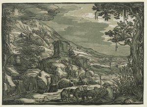 Arcadian Peyzaj, c. 1615. by Hendrik Goltzius