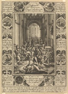Kilisede Anlaşmazlık Kilisede Dissidium, yak. 1578 by Hendrik Goltzius