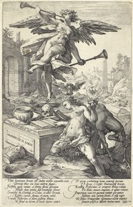 Roma Kahramanlarından Şöhret ve Tarih, 1586 by Hendrik Goltzius