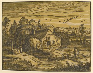 Kulübe ile Manzara, ca. 1597-98. by Hendrik Goltzius