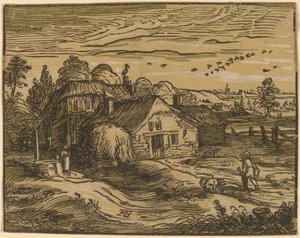 Çiftlik Evi ile Manzara by Hendrik Goltzius