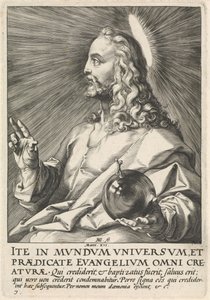 Salvator Mundi, c.1589 (gravür) by Hendrik Goltzius