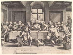 Son Akşam Yemeği, 1585. by Hendrik Goltzius