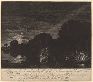 Mısır'a Uçuş by Hendrik Goudt after Adam Elsheimer