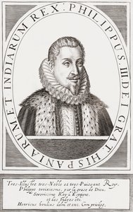 İspanya Kralı III. Philip ve Portekiz Kralı II. Philip olarak, by Hendrik I (after) Hondius