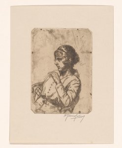 Kadın bir sandalyede by Hendrik Jan Wesseling (signed by artist)