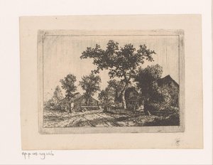 Erkek ve kadın bir köyde sohbet ediyor by Hendrik Jozef Franciscus van der Poorten