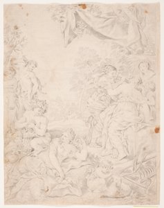 Solvalderen. Pietro da Cortona kompozisyonundan sonra çalışma, Sala della Stufa, Palazzo Pitti, Floransa by Hendrik Krock