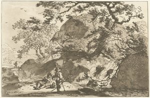 Landschap bir araya geldi een visser en een rustende adam Peyzaj Çizmeyi Öğrenenlerin Kullanımı İçin Hesaplanan On İki Tasarım (seri başlığı) by Hendrik Meijer