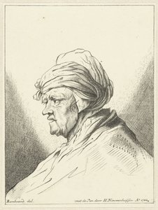 Yaşlı kadın büstü, solda by Hendrik Nieuwenhuysen