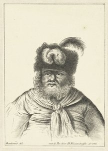 Kürk şapkalı oturan adam by Hendrik Nieuwenhuysen