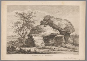 Midlaren köyü yakınlarında dolmen Midlaren tarafından Hunnebed (nesne üzerindeki başlık) Drenthe