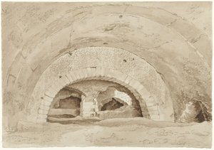 Bir Roma Harabesinin Tivoli Mahzenlerinde Maecenas'ın Sözde Ahırları by Hendrik Voogd