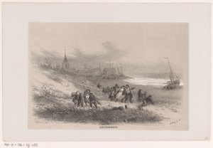 28 Mayıs 1860 fırtınası sırasında Scheveningen Scheveningen (nesne üzerindeki başlık) Scheveningen