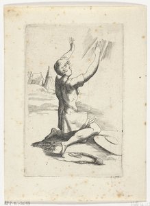 Knielende David Fran tarafından tasarlanan çeşitli heykelciklerin kitapçığı. parmensis et korunmuş Arondelyna Koleksiyonu, 1638 (seri başlığı) by Hendrik van der Borcht (II)