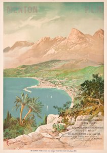 Afiş reklamı Menton, Fransa (renkli taş) by Henri Garnier Tanconville