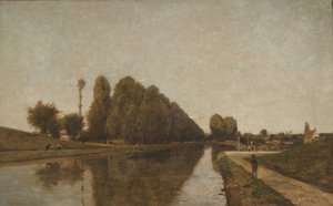 Briare Kanalı (tuval üzerine yağlı boya) by Henri Joseph Harpignies