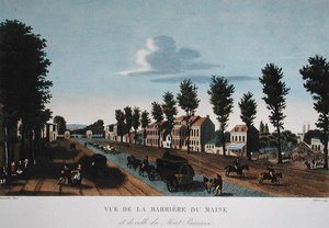 Barriere du Maine, c.1815-20 (renkli gravür)
