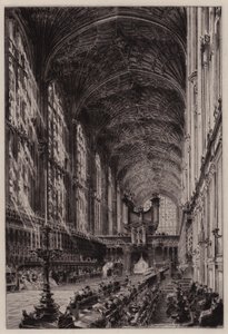 Cambridge: King's College Şapeli'nin İçi (gravür)