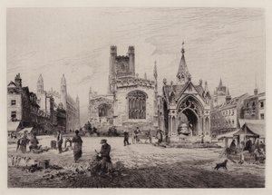 Cambridge: Market Hill (gravür)