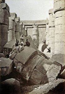 Karnak tapınağı, 1900 civarı (s/b fotoğraf) by Henri Béchard