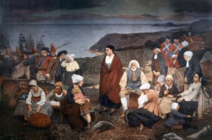 Acadians'ın 1755'te saçılması, c.1900 (resim) by Henri Beau