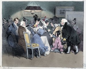 Ziyaretler - Henri Monnier tarafından “” Parisli eskizlerde”, ed. Delpech, Paris