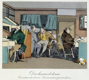 On buçuk saat: çekmecelerin açılması ve özel konuşmalar - Henri Monnier tarafından "" İdari adetler "de by Henri Bonaventure Monnier