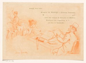 Paris'te Henry Floury'nin kitapçı ve yayınevinin kuruluşunun duyurulması by Henri Boutet