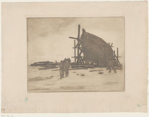 Tekne yapım aşamasında by Henri Charles Guérard