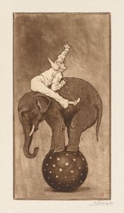 Fil ve Palyaço LElephant et le Clown, c. 1889. by Henri Charles Guérard