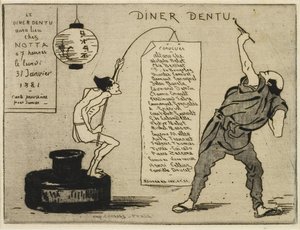 Bir hokka üzerinde Japonca, 1881 (aşındırma, kuru nokta)