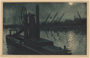 La Drague Dieppe (Moonlight tarafından Dieppe Limanında Bir Tarak Gemisi)