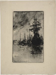 Su üzerinde yelkenliler by Henri Charles Guérard