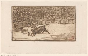 Bir arenada boğa güreşçisi by Henri Charles Guérard