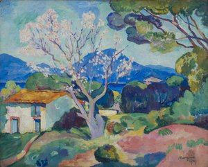 Çiçekli badem ağacı, 1907. by Henri Charles Manguin