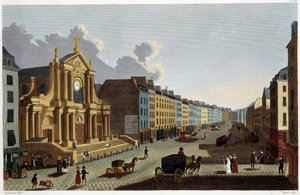 Saint-Roch Kilisesi, 1820 dolaylarında - Courvoisier tarafından “Paris Manzaraları”nda by Henri Courvoisier-Voisin