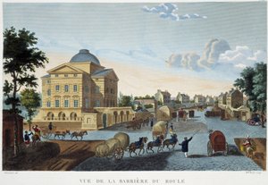 Roule Bariyeri, yaklaşık 1820 - Courvoisier tarafından “Paris Manzaraları”nda by Henri Courvoisier-Voisin